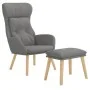 Sillón de relax con taburete tela gris claro de vidaXL, Sillones - Ref: Foro24-3097750, Precio: 150,10 €, Descuento: %