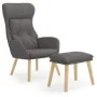 Sillón de relax con taburete tela gris oscuro de vidaXL, Sillones - Ref: Foro24-3097751, Precio: 144,86 €, Descuento: %