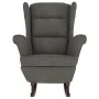 Sillón mecedora patas madera y taburete terciopelo gris oscuro de vidaXL, Mecedoras - Ref: Foro24-3121231, Precio: 287,94 €, ...