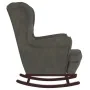Sillón mecedora patas madera y taburete terciopelo gris oscuro de vidaXL, Mecedoras - Ref: Foro24-3121231, Precio: 287,94 €, ...