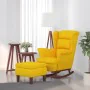 Rocking chair with wooden legs and yellow velvet stool by vidaXL, Rocking chairs - Ref: Foro24-3121237, Price: 254,52 €, Disc...