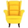 Sillón mecedora patas madera y taburete terciopelo amarillo de vidaXL, Mecedoras - Ref: Foro24-3121237, Precio: 254,52 €, Des...