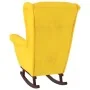 Sillón mecedora patas madera y taburete terciopelo amarillo de vidaXL, Mecedoras - Ref: Foro24-3121237, Precio: 254,52 €, Des...