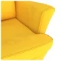 Sillón mecedora patas madera y taburete terciopelo amarillo de vidaXL, Mecedoras - Ref: Foro24-3121237, Precio: 254,52 €, Des...