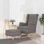 Sillón con patas mecedoras y taburete de tela gris claro de vidaXL, Sillones - Ref: Foro24-3121272, Precio: 267,85 €, Descuen...