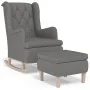 Sillón con patas mecedoras y taburete de tela gris claro de vidaXL, Sillones - Ref: Foro24-3121272, Precio: 267,85 €, Descuen...