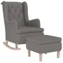 Sillón con patas mecedoras y taburete de tela gris claro de vidaXL, Sillones - Ref: Foro24-3121272, Precio: 267,85 €, Descuen...