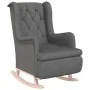 Sillón con patas mecedoras y taburete de tela gris claro de vidaXL, Sillones - Ref: Foro24-3121272, Precio: 267,85 €, Descuen...