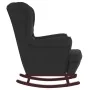 Sillón mecedora patas madera y taburete terciopelo negro de vidaXL, Mecedoras - Ref: Foro24-3121236, Precio: 279,49 €, Descue...