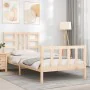 Estructura de cama con cabecero madera maciza 90x190 cm de vidaXL, Camas y somieres - Ref: Foro24-3191936, Precio: 89,71 €, D...