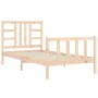 Estructura de cama con cabecero madera maciza 90x190 cm de vidaXL, Camas y somieres - Ref: Foro24-3191936, Precio: 89,71 €, D...