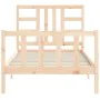 Estructura de cama con cabecero madera maciza 90x190 cm de vidaXL, Camas y somieres - Ref: Foro24-3191936, Precio: 89,71 €, D...