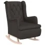 Sillón con patas mecedoras y taburete de tela gris oscuro de vidaXL, Sillones - Ref: Foro24-3121273, Precio: 265,23 €, Descue...