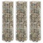 Arriate gaviones circular 3 uds acero galvanizado Ø30x100 cm de vidaXL, Maceteros y jardineras - Ref: Foro24-152020, Precio: ...