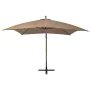 Sombrilla colgante con palo madera maciza abeto gris taupe 3x3m de vidaXL, Sombrillas - Ref: Foro24-313775, Precio: 138,16 €,...