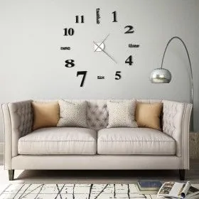 3D wall clock with modern design 100 cm XXL black by vidaXL, Wall clocks - Ref: Foro24-50635, Price: 32,65 €, Discount: %