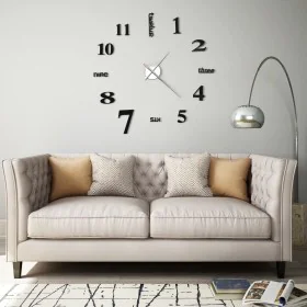 Reloj 3D de pared con diseño moderno 100 cm XXL negro de vidaXL, Relojes de pared - Ref: Foro24-50635, Precio: 32,65 €, Descu...