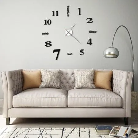 Reloj 3D de pared con diseño moderno 100 cm XXL negro de vidaXL, Relojes de pared - Ref: Foro24-50635, Precio: 32,65 €, Descu...