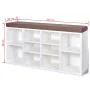 Banco zapatero con 10 compartimentos blanco de vidaXL, Bancos para recibidores y almacenamiento - Ref: Foro24-242554, Precio:...