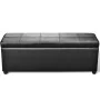 Banco largo de almacenamiento de madera negro de vidaXL, Bancos para recibidores y almacenamiento - Ref: Foro24-241063, Preci...