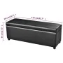 Banco largo de almacenamiento de madera negro de vidaXL, Bancos para recibidores y almacenamiento - Ref: Foro24-241063, Preci...