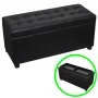 Otomana de almacenamiento de cuero artificial negro de vidaXL, Bancos para recibidores y almacenamiento - Ref: Foro24-242407,...