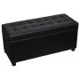 Otomana de almacenamiento de cuero artificial negro de vidaXL, Bancos para recibidores y almacenamiento - Ref: Foro24-242407,...