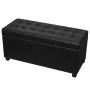 Otomana de almacenamiento de cuero artificial negro de vidaXL, Bancos para recibidores y almacenamiento - Ref: Foro24-242407,...