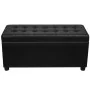 Otomana de almacenamiento de cuero artificial negro de vidaXL, Bancos para recibidores y almacenamiento - Ref: Foro24-242407,...