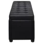 Otomana de almacenamiento de cuero artificial negro de vidaXL, Bancos para recibidores y almacenamiento - Ref: Foro24-242407,...