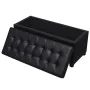 Otomana de almacenamiento de cuero artificial negro de vidaXL, Bancos para recibidores y almacenamiento - Ref: Foro24-242407,...