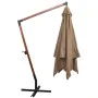 Sombrilla colgante con palo madera maciza abeto gris taupe 3x3m de vidaXL, Sombrillas - Ref: Foro24-313775, Precio: 138,16 €,...