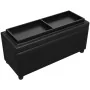 Otomana de almacenamiento de cuero artificial negro de vidaXL, Bancos para recibidores y almacenamiento - Ref: Foro24-242407,...