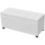 Otomana de almacenamiento de cuero artificial blanco de vidaXL, Bancos para recibidores y almacenamiento - Ref: Foro24-242406...