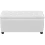 Otomana de almacenamiento de cuero artificial blanco de vidaXL, Bancos para recibidores y almacenamiento - Ref: Foro24-242406...