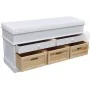 Banqueta blanca con cojin y cajones / cestas de vidaXL, Bancos para recibidores y almacenamiento - Ref: Foro24-240806, Precio...