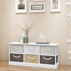Banco con almacenaje 6 cajones madera de vidaXL, Bancos para recibidores y almacenamiento - Ref: Foro24-242891, Precio: 145,4...