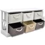 Storage bench with 6 wooden drawers by vidaXL, Benches for halls and storage - Ref: Foro24-242891, Price: 145,44 €, Discount: %