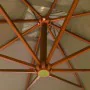 Sombrilla colgante con palo madera maciza abeto gris taupe 3x3m de vidaXL, Sombrillas - Ref: Foro24-313775, Precio: 138,16 €,...