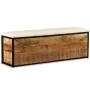 Banco almacenaje con 3 cajones madera maciza mango 120x30x40 cm de vidaXL, Bancos para recibidores y almacenamiento - Ref: Fo...