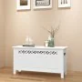 Banco de almacenamiento estilo barroco MDF blanco de vidaXL, Bancos para recibidores y almacenamiento - Ref: Foro24-242646, P...