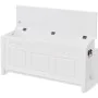 Banco de almacenamiento estilo barroco MDF blanco de vidaXL, Bancos para recibidores y almacenamiento - Ref: Foro24-242646, P...