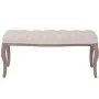 Bank aus Massivholz und cremeweißem Leinen, 110 x 38 x 48 cm von vidaXL, Bänke für Hallen und Lager - Ref: Foro24-245359, Pre...