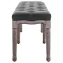 Banco lino y madera maciza gris oscuro 150x40x48 cm de vidaXL, Bancos para recibidores y almacenamiento - Ref: Foro24-245362,...