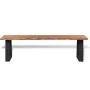 Banco de madera de acacia maciza 145 cm de vidaXL, Bancos para recibidores y almacenamiento - Ref: Foro24-245687, Precio: 147...