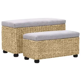 Juego de bancos 2 piezas hierba marina gris by vidaXL, Benches for halls and storage - Ref: Foro24-246107, Price: 173,90 €, D...