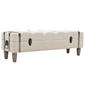 Solid wood and steel storage bench 111x34x37 cm by vidaXL, Benches for halls and storage - Ref: Foro24-245763, Price: 151,37 ...