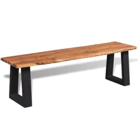Banco de madera de acacia maciza 160 cm de vidaXL, Bancos para recibidores y almacenamiento - Ref: Foro24-245688, Precio: 199...