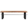 Banco de madera de acacia maciza 160 cm de vidaXL, Bancos para recibidores y almacenamiento - Ref: Foro24-245688, Precio: 199...
