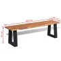 Banco de madera de acacia maciza 160 cm de vidaXL, Bancos para recibidores y almacenamiento - Ref: Foro24-245688, Precio: 199...